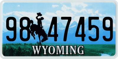 WY license plate 9847459