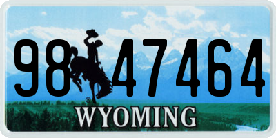 WY license plate 9847464