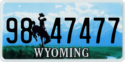 WY license plate 9847477