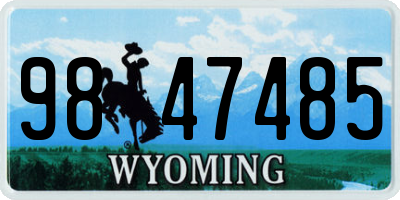 WY license plate 9847485