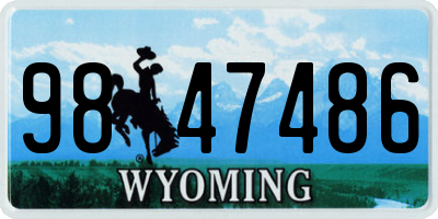 WY license plate 9847486