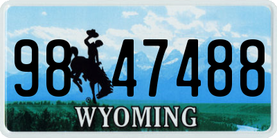 WY license plate 9847488