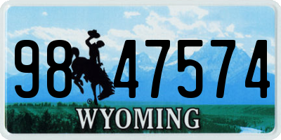 WY license plate 9847574