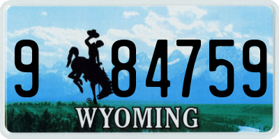 WY license plate 984759