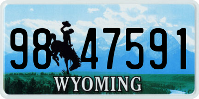 WY license plate 9847591