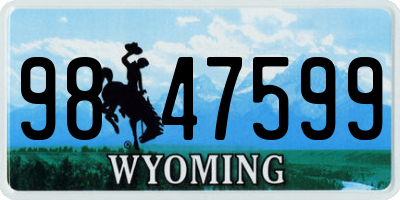 WY license plate 9847599