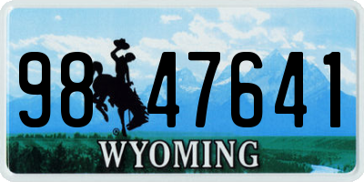 WY license plate 9847641