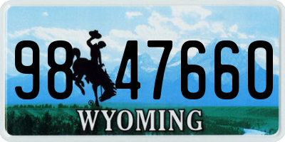 WY license plate 9847660