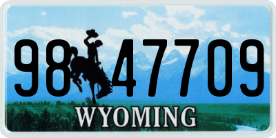 WY license plate 9847709