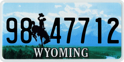 WY license plate 9847712