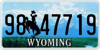 WY license plate 9847719