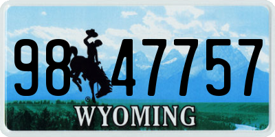 WY license plate 9847757