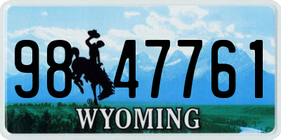 WY license plate 9847761