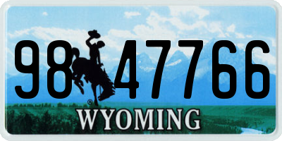 WY license plate 9847766
