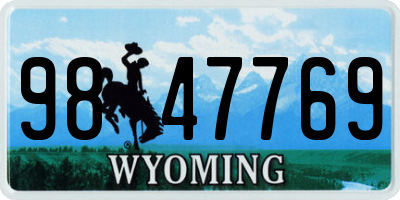 WY license plate 9847769
