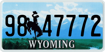 WY license plate 9847772