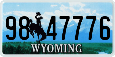 WY license plate 9847776