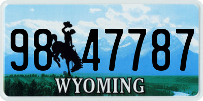 WY license plate 9847787