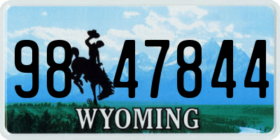 WY license plate 9847844
