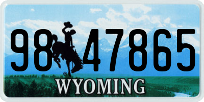 WY license plate 9847865
