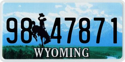 WY license plate 9847871