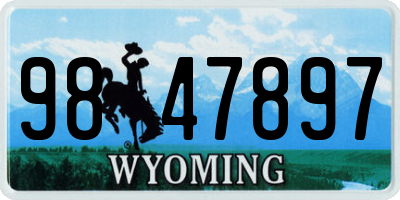 WY license plate 9847897