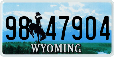 WY license plate 9847904