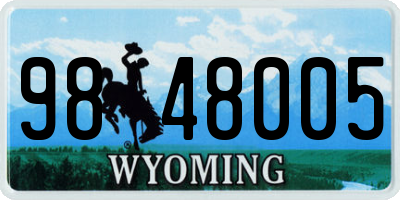 WY license plate 9848005
