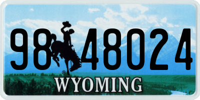 WY license plate 9848024