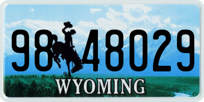WY license plate 9848029