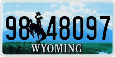 WY license plate 9848097