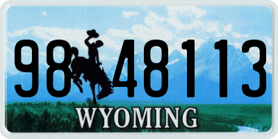 WY license plate 9848113