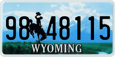 WY license plate 9848115