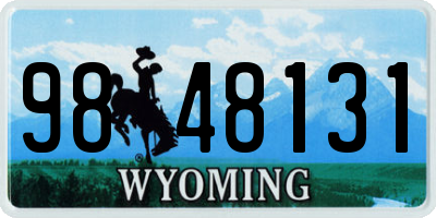 WY license plate 9848131