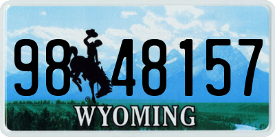 WY license plate 9848157