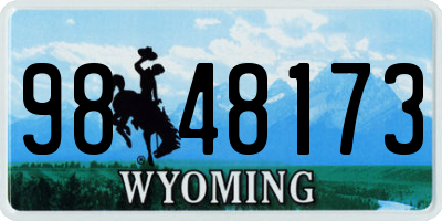 WY license plate 9848173