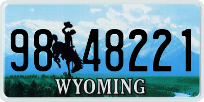WY license plate 9848221