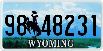 WY license plate 9848231
