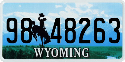 WY license plate 9848263