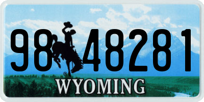 WY license plate 9848281