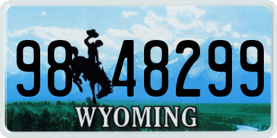 WY license plate 9848299