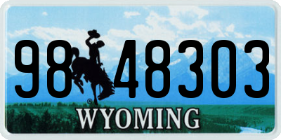 WY license plate 9848303