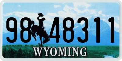 WY license plate 9848311
