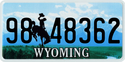 WY license plate 9848362