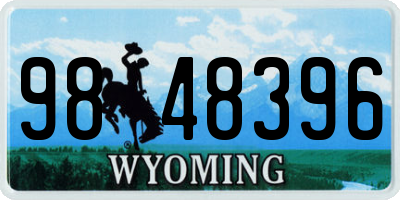 WY license plate 9848396