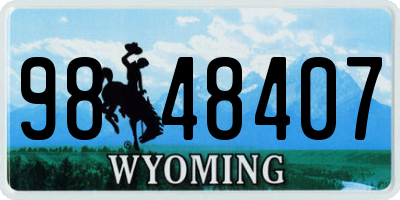 WY license plate 9848407