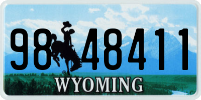 WY license plate 9848411