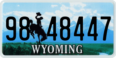 WY license plate 9848447