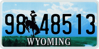 WY license plate 9848513