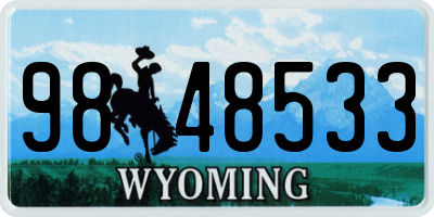 WY license plate 9848533